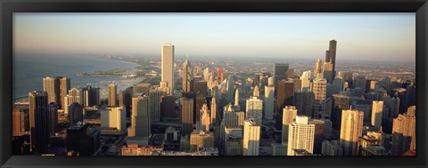 Framed High angle view of buildings in a city, Chicago, Illinois Print