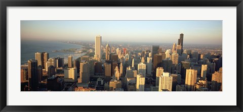 Framed High angle view of buildings in a city, Chicago, Illinois Print