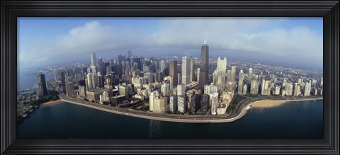 Framed High angle view of buildings at the waterfront, Chicago, Illinois, USA Print