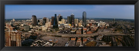 Framed Aerial view of a city, Dallas, Texas, USA Print