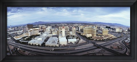 Framed Aerial view of a city, Las Vegas, Nevada Print