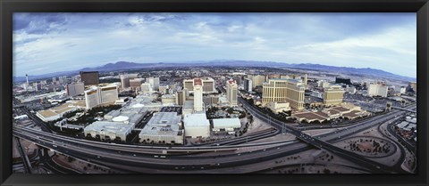 Framed Aerial view of a city, Las Vegas, Nevada Print