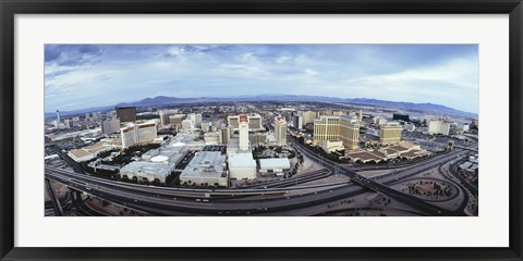 Framed Aerial view of a city, Las Vegas, Nevada Print