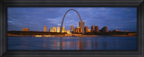 Framed Buildings At The Waterfront, Mississippi River, St. Louis, Missouri, USA Print