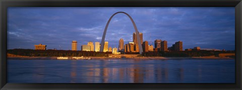 Framed Buildings At The Waterfront, Mississippi River, St. Louis, Missouri, USA Print