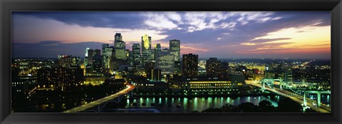 Framed Minneapolis At Dusk, Minnesota Print