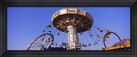 Framed Low Angle View Of A Ride At An Amusement Park, Erie County Fair And Exposition, Erie County, Hamburg, New York State, USA Print