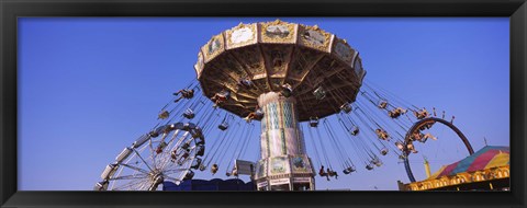 Framed Low Angle View Of A Ride At An Amusement Park, Erie County Fair And Exposition, Erie County, Hamburg, New York State, USA Print