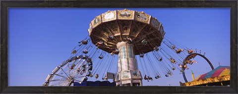 Framed Low Angle View Of A Ride At An Amusement Park, Erie County Fair And Exposition, Erie County, Hamburg, New York State, USA Print