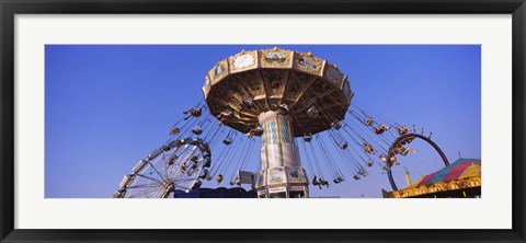 Framed Low Angle View Of A Ride At An Amusement Park, Erie County Fair And Exposition, Erie County, Hamburg, New York State, USA Print