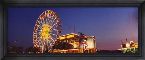 Framed Low Angle View Of A Ferries Wheel Lit Up At Dusk, Erie County Fair And Exposition, Erie County, Hamburg, New York State, USA Print