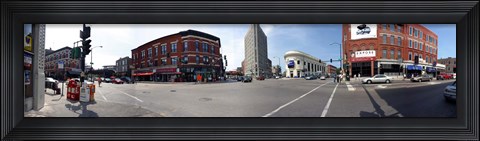 Framed Buildings in a city, Wicker Park and Bucktown, Chicago, Illinois, USA Print