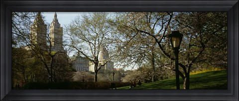Framed Park In Front Of A Building, Central Park, NYC, New York City, New York State, USA Print