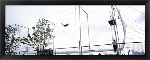 Framed Trapeze School New York, Hudson River Park, NYC, New York City, New York State, USA Print