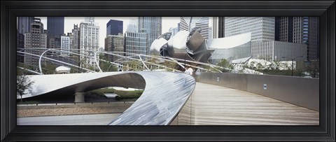 Framed Footbridge in a park, Millennium Park, Chicago, Illinois, USA Print