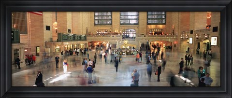 Framed Passengers At A Railroad Station, Grand Central Station, Manhattan, NYC, New York City, New York State, USA Print