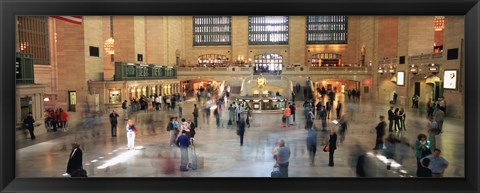 Framed Passengers At A Railroad Station, Grand Central Station, Manhattan, NYC, New York City, New York State, USA Print