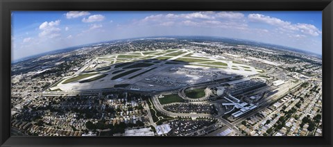Framed Aerial view of an airport, Midway Airport, Chicago, Illinois, USA Print