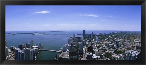 Framed Aerial view of a city, Miami, Florida Print