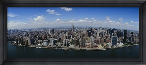 Framed Aerial view of a city, Manhattan, New York City, New York State Print