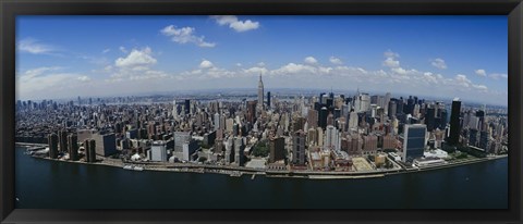 Framed Aerial view of a city, Manhattan, New York City, New York State Print