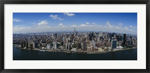 Framed Aerial view of a city, Manhattan, New York City, New York State Print