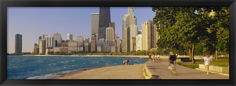 Framed Group of people jogging, Chicago, Illinois, USA Print