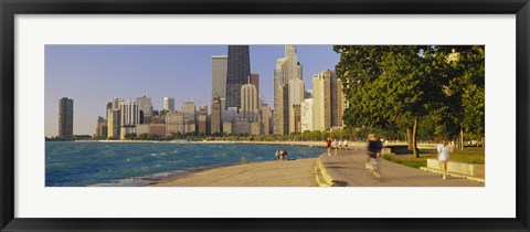 Framed Group of people jogging, Chicago, Illinois, USA Print