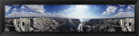 Framed 360 degree view of a city, Tampa, Hillsborough County, Florida, USA Print