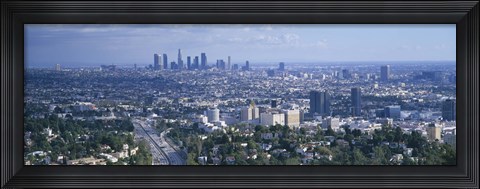 Framed Aerial view of a city, Los Angeles, California, USA Print