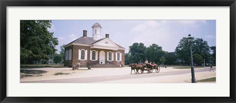 Framed Carriage moving on a road, Colonial Williamsburg, Williamsburg, Virginia, USA Print