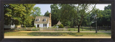 Framed Fence in front of a house, Colonial Williamsburg, Williamsburg, Virginia, USA Print