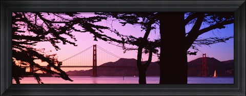 Framed Suspension Bridge Over Water, Golden Gate Bridge, San Francisco, California, USA Print