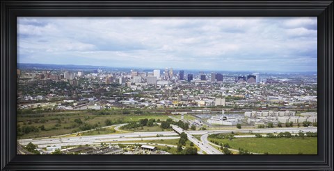 Framed Aerial view of a city, Newark, New Jersey, USA Print