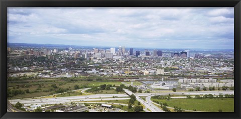 Framed Aerial view of a city, Newark, New Jersey, USA Print