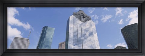 Framed Low angle view of office buildings, Houston, Texas, USA Print