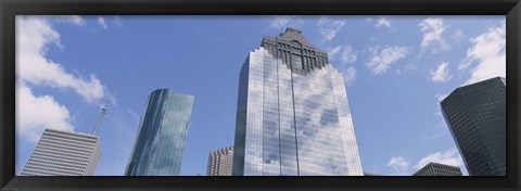 Framed Low angle view of office buildings, Houston, Texas, USA Print