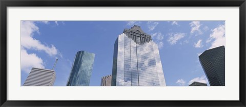 Framed Low angle view of office buildings, Houston, Texas, USA Print