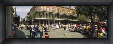 Framed Tourists in front of a building, New Orleans, Louisiana, USA Print