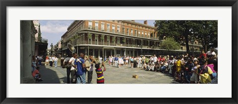 Framed Tourists in front of a building, New Orleans, Louisiana, USA Print