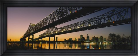 Framed Low angle view of a bridge across a river, New Orleans, Louisiana, USA Print