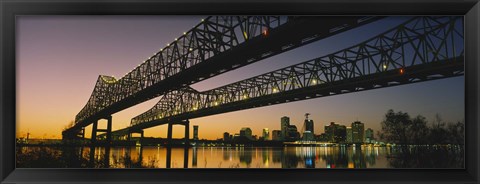 Framed Low angle view of a bridge across a river, New Orleans, Louisiana, USA Print