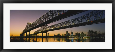 Framed Low angle view of a bridge across a river, New Orleans, Louisiana, USA Print