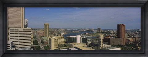 Framed High angle view of skyscrapers in a city, Baltimore, Maryland, USA Print