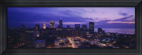 Framed High angle view of buildings in a city, Cleveland, Ohio, USA Print
