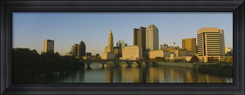 Framed High angle view of buildings at the waterfront, Columbus, Ohio, USA Print