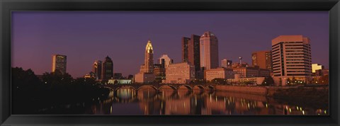 Framed Buildings at the waterfront, Columbus, Ohio, USA Print