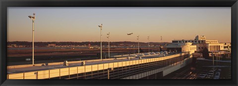 Framed High angle view of an airport, Ronald Reagan Washington National Airport, Washington DC, USA Print