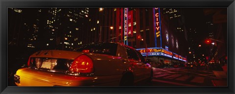 Framed Car on a road, Radio City Music Hall, Rockefeller Center, Manhattan, New York City, New York State, USA Print