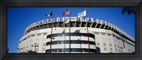 Framed Flags in front of a stadium, Yankee Stadium, New York City Print